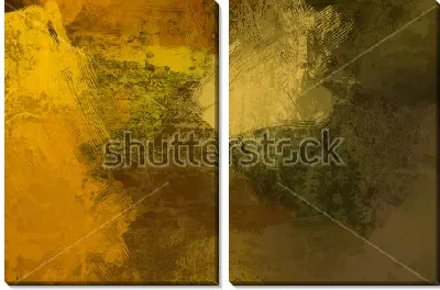 Модульная картина Композиция в оттенках жёлтого и золотого цвета - позолота старинной иконы