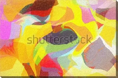 Картина маслом Красочная абстрактная композиция с различными фигурами