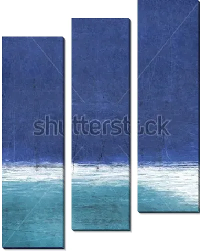 Модульная картина Сочетание синего и бирюзового цвета с тонкими линиями