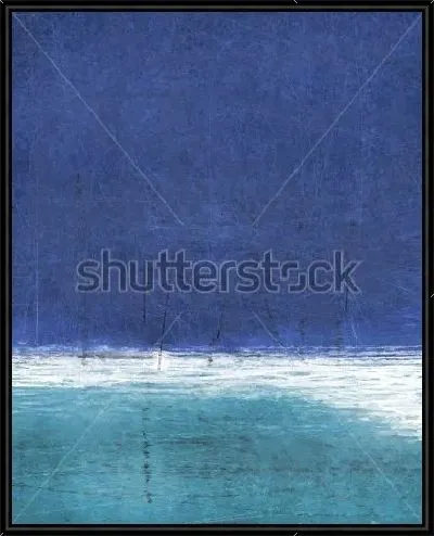 Картина Сочетание синего и бирюзового цвета с тонкими линиями