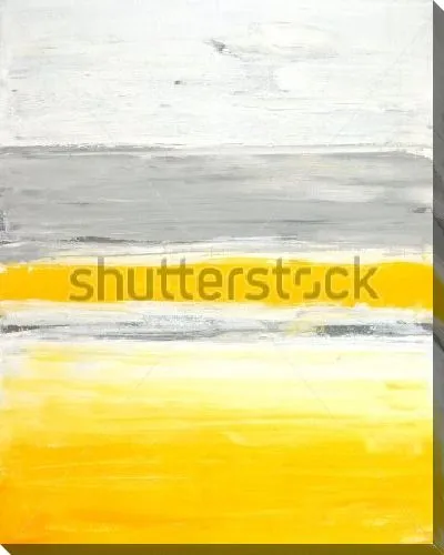 Картина маслом Контрастное сочетание полос разной ширины в оттенках серого и жёлтого цвета