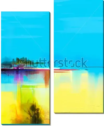 Модульная картина Яркий весенний абстрактный пейзаж