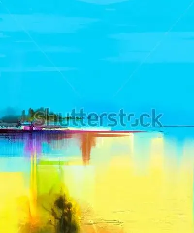 Плакат Яркий весенний абстрактный пейзаж