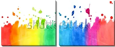 Модульная картина Всплеск акварельной радуги