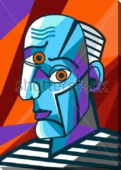 Картина маслом Яркий мужской портрет в кубистском стиле