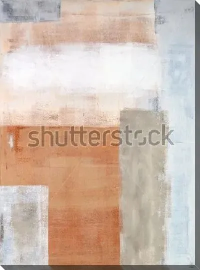 Картина маслом Композиция с прямоугольниками в спокойных оттенках коричневого, голубого и серого цвета