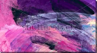 Постер Яркая композиция в оттенках пурпурного и фиолетового цвета с тонкими голубыми линиями