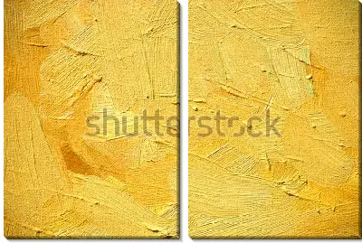 Модульная картина Монохромная композиция рельефных мазков жёлтой краски на жёлтом фоне