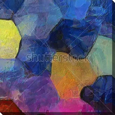 Картина маслом Яркая композиция с разноцветными стеклянными кристаллами