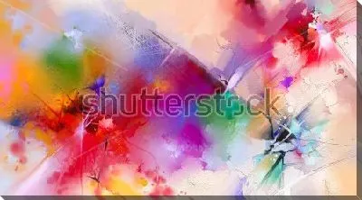 Картина маслом Яркая динамичная композиция с различными цветовыми акцентами