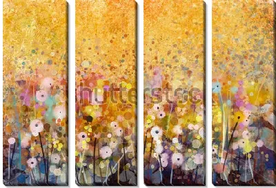 Модульная картина Яркое цветочное поле №2