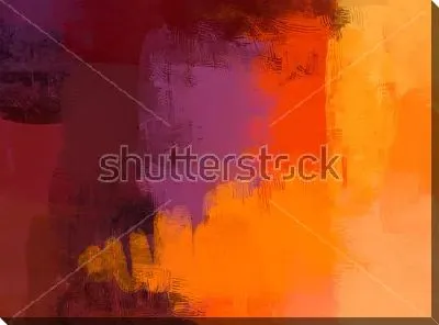 Картина маслом Композиция в оттенках глубокого фиолетового, оранжевого и сиреневого цвета