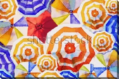 Картина маслом Разноцветные зонтики