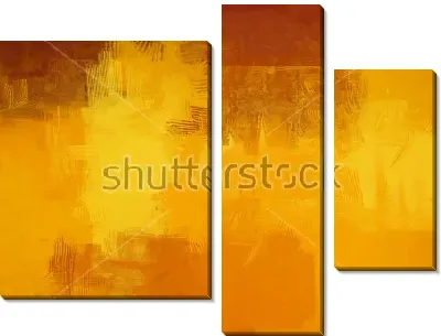 Модульная картина Яркая монохромная композиция в оттенках жёлтого, оранжевого и коричневого цвета