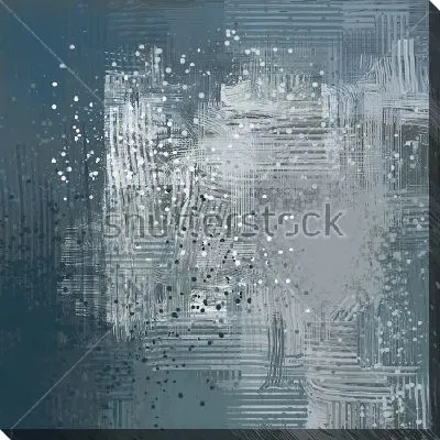 Картина маслом Монохромная композиция с широкими мазками и мелкими брызгами