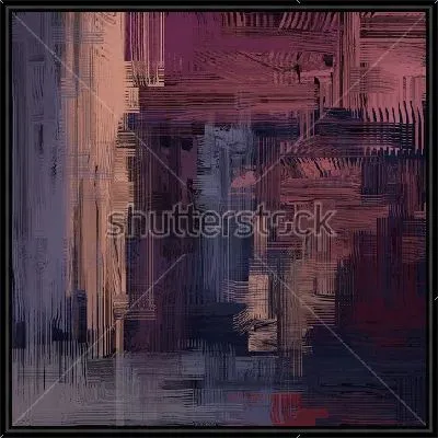 Картина Абстрактный урбанистический пейзаж в тёмных оттенках фиолетового, сиреневого и бежевого цвета