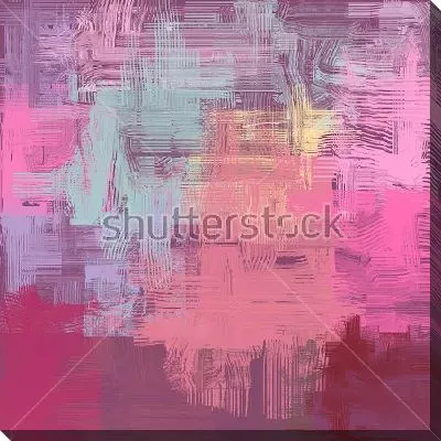 Картина маслом Яркое сочетание оттенков голубого, пурпурного и жёлтого цвета в пересекающихся линиях