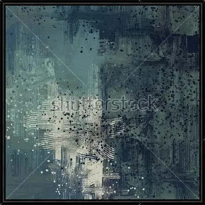 Хмурая абстракция - композиция в оттенках болотного и бежевого цвета с мелкими брызгами и линиями