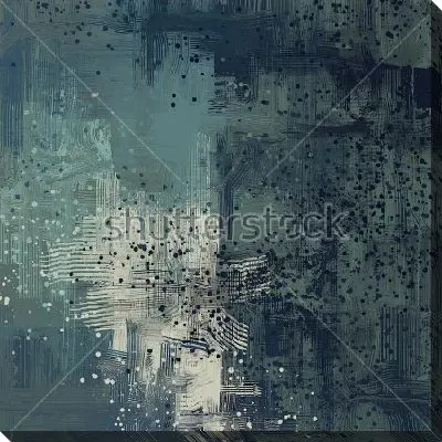 Хмурая абстракция - композиция в оттенках болотного и бежевого цвета с мелкими брызгами и линиями