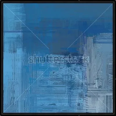 Картина Холодный город - абстрактная композиция в оттенках голубого, синего и серого цвета с параллельными и перпендикулярными линиями