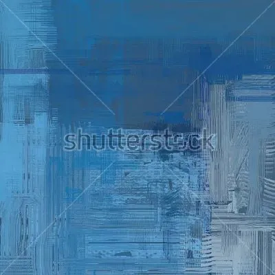 Плакат Холодный город - абстрактная композиция в оттенках голубого, синего и серого цвета с параллельными и перпендикулярными линиями