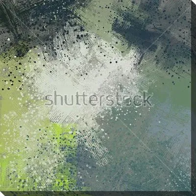 Картина маслом Композиция в оттенках травяного, болотного, серого и бежевого цвета с мелкими брызгами