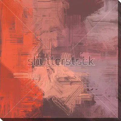 Картина маслом Игра света и тени - композиция в оттенках морковного, розового и серого цвета на тёмном коричневом фоне