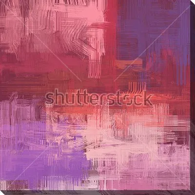 Картина маслом Яркое сочетание тёмных и светлых оттенков сиреневого, розового и красного цвета в параллельных и перпендикулярных линиях