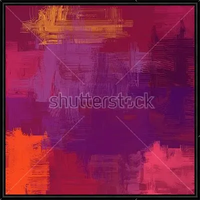 Картина Яркая композиция в оттенках глубокого синего, красного и фиолетового цвета с выразительными цветовыми акцентами морковного, жёлтого и розового