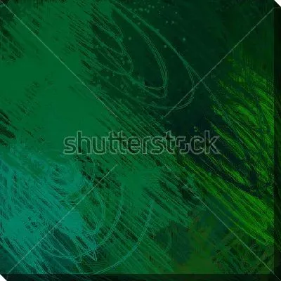 Картина маслом Размашистые каракули в различных оттенках зелёного цвета