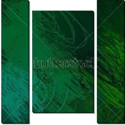 Размашистые каракули в различных оттенках зелёного цвета