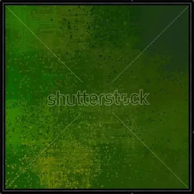 Картина Зелёная ряска пруда - монохромная композиция в оттенках зелёного цвета с мелкими брызгами