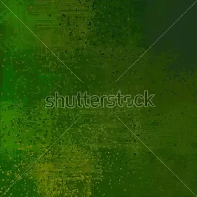 Плакат Зелёная ряска пруда - монохромная композиция в оттенках зелёного цвета с мелкими брызгами