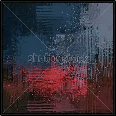 Картина Композиция в оттенках серого и коричневого цвета с ярким красным акцентом