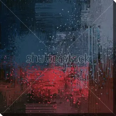 Картина маслом Композиция в оттенках серого и коричневого цвета с ярким красным акцентом