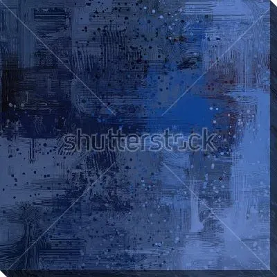 Картина маслом Монохромная композиция в оттенках синего цвета с мелкими брызгами