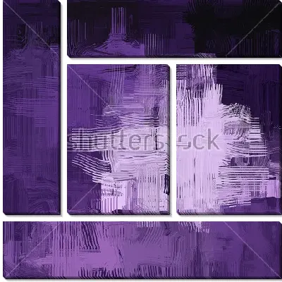 Модульная картина Монохромная композиция в оттенках сиреневого цвета с тонкими линиями
