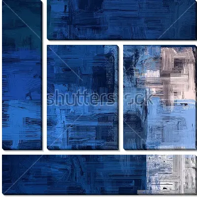 Модульная картина Композиция в оттенках синего, голубого и молочного цвета