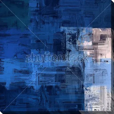 Картина маслом Композиция в оттенках синего, голубого и молочного цвета