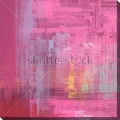 Картина маслом Композиция в оттенках пурпурного и голубого цвета с тонкими линиями