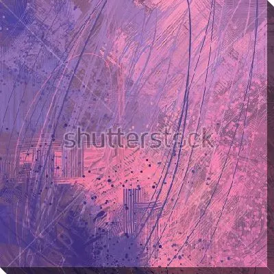 Картина маслом Композиция с иллюзией пространства в оттенках розового и сиреневого цвета