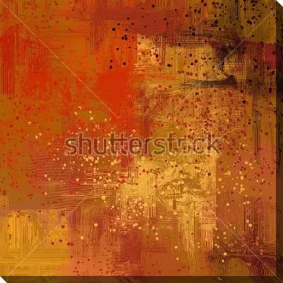 Картина маслом Композиция в тёплых тонах с мелкими разноцветными брызгами