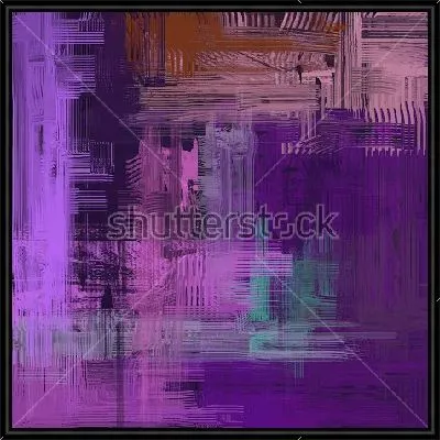 Картина Композиция в оттенках сиреневого, фиолетового и розового цвета с яркими пятнами коричневого и зелёного