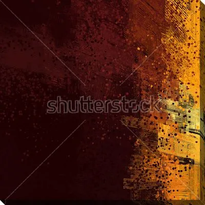 Картина маслом Сочетание ярких оттенков жёлтого и коричневого цвета на тёмном фоне