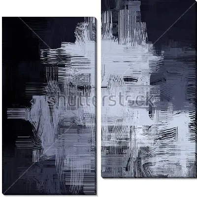 Модульная картина Контрастное сочетание светло-серых линий на тёмном фоне