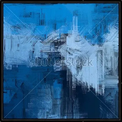 Картина Динамичная композиция параллельных и пересекающихся линий в оттенках голубого и синего цвета