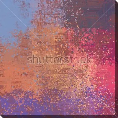 Постер Композиция с разноцветными брызгами на ярком фоне