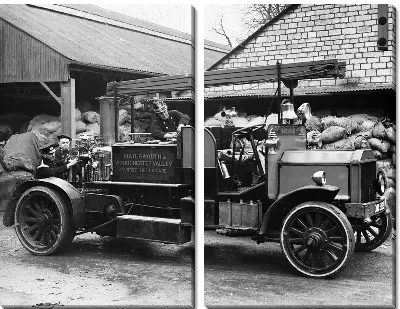 Модульная картина Пожарная машина