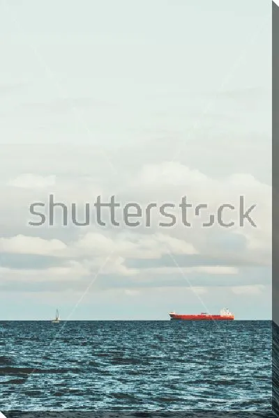 Постер Море и корабли минимальный ландшафт скандинавского путешествия