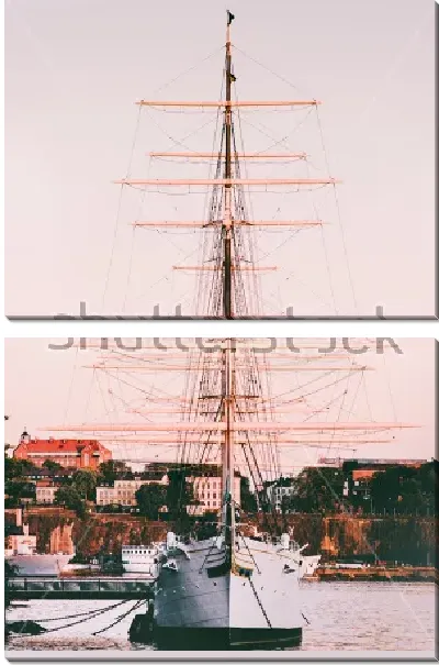 Модульная картина Парусник в Стокгольме